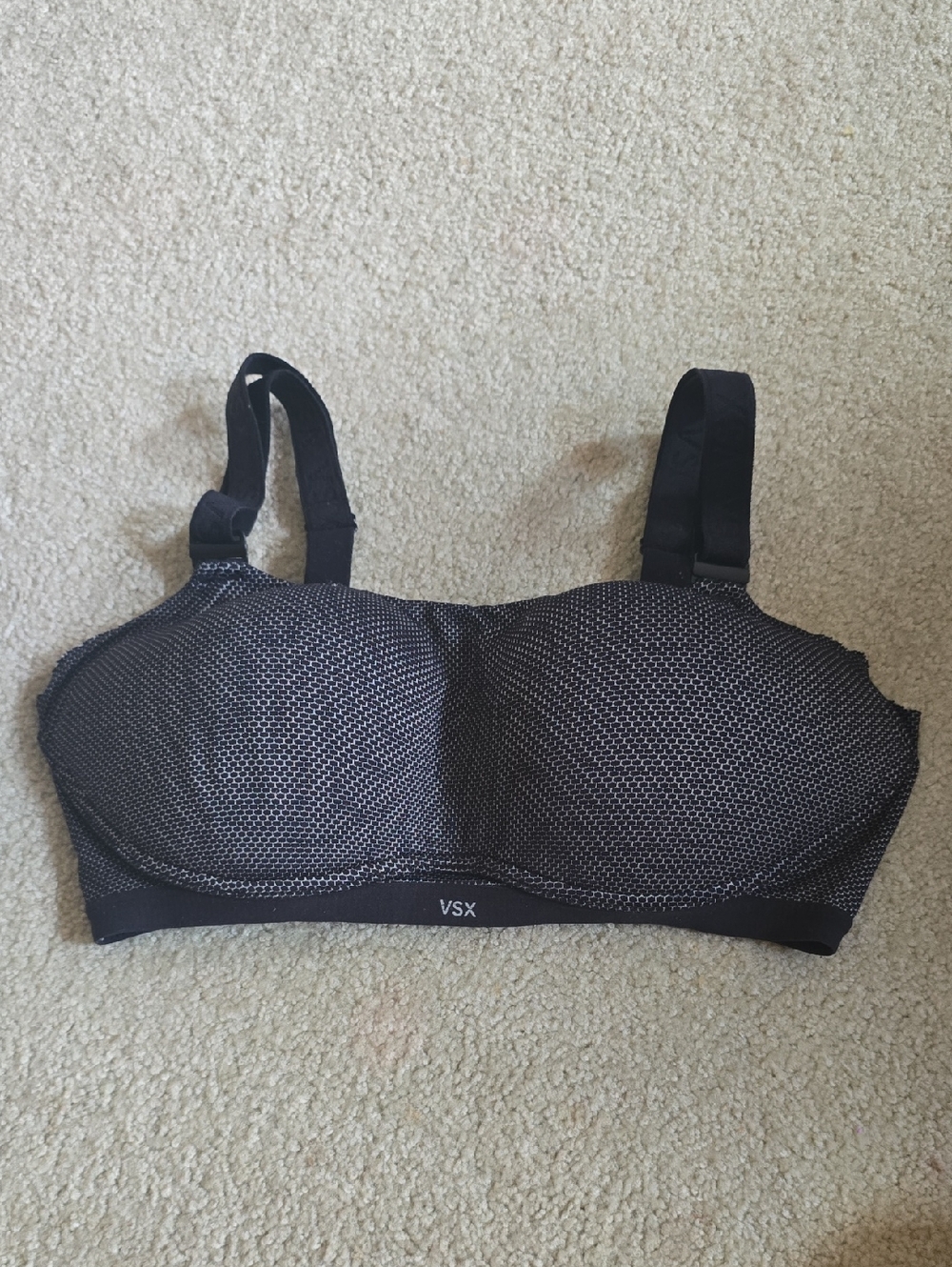 Victoria's Secret Black and White Mesh VSX Sports Bra